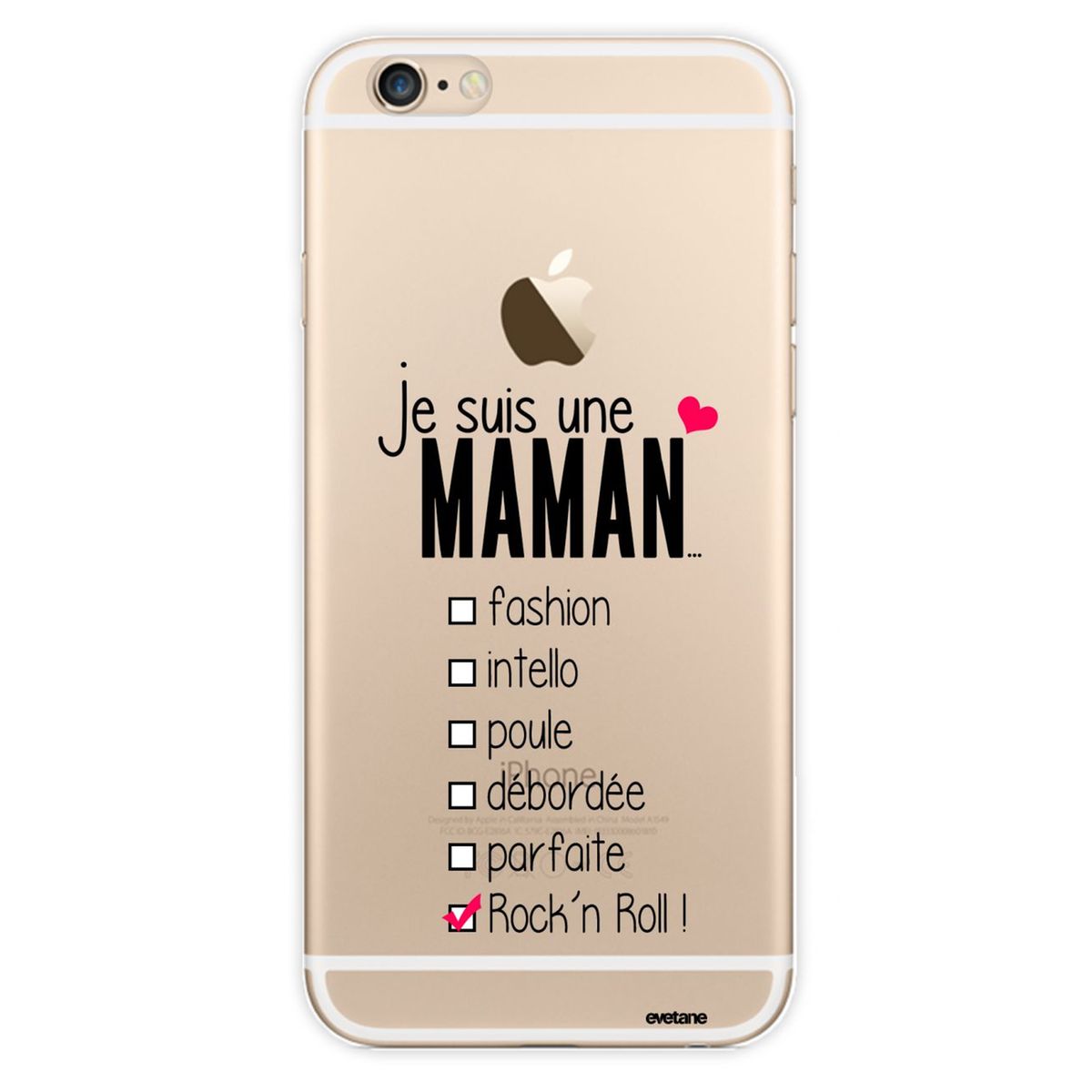 coque iPhone 6S transparente « Maman Rock liste Ecriture 