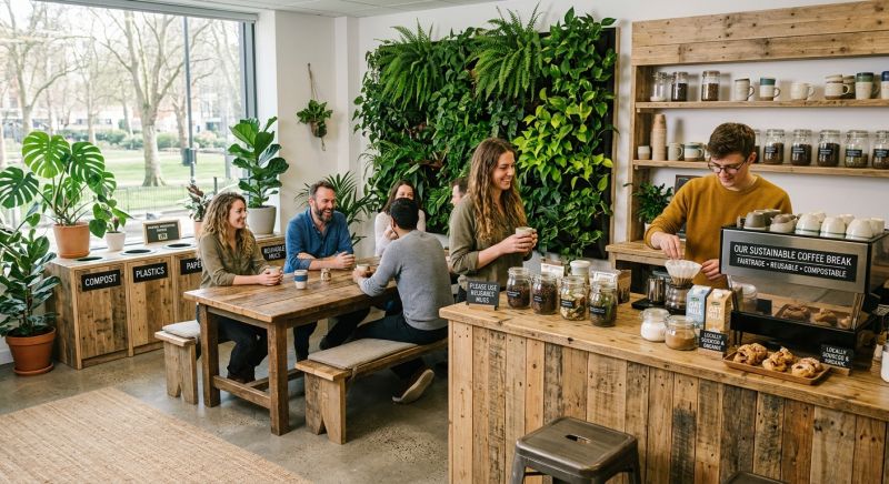 espace pause-café écoresponsable en entreprise